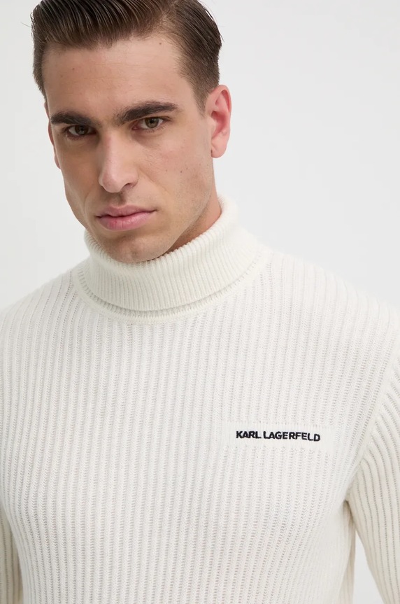 Karl Lagerfeld sweter wełniany beżowy 544305.655039