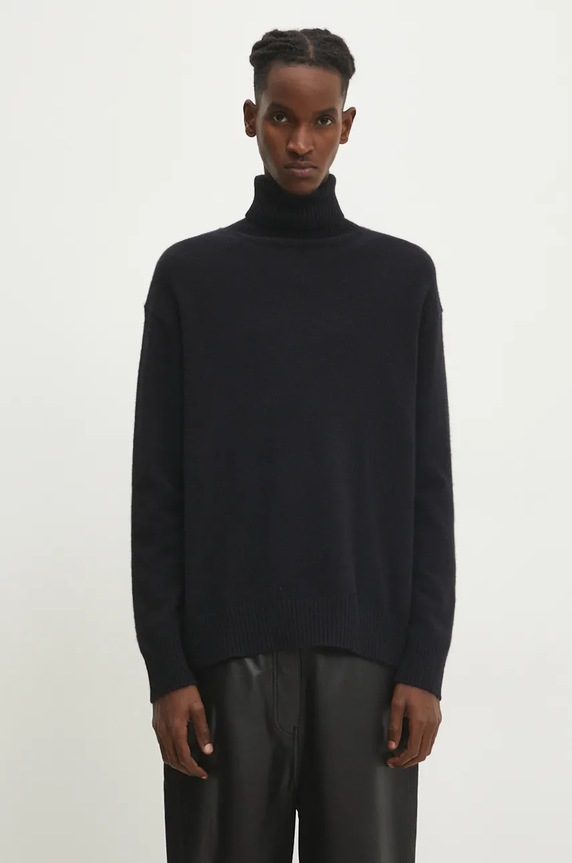 Вълнен пуловер A.P.C. Pull Marc изчистен черен WYAAD.H23135.LZZ