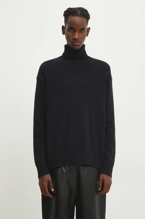 Вълнен пуловер A.P.C. Pull Marc изчистен черен WYAAD.H23135.LZZ