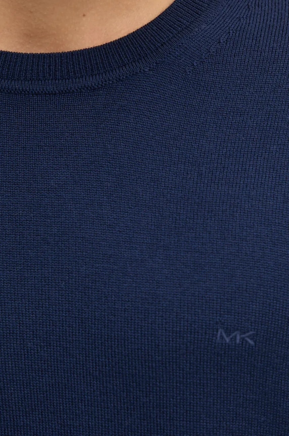 Michael Kors sweter wełniany CF460F77AP granatowy