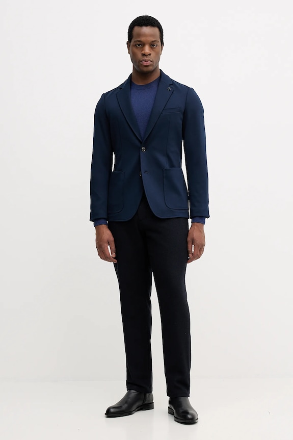 Sisley sweter wełniany 11BAS100Y granatowy AW25