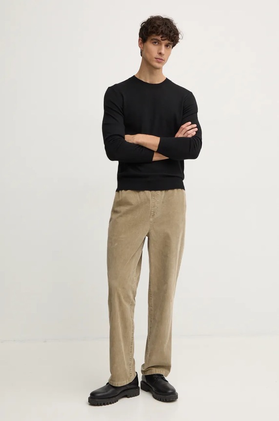 Sisley sweter wełniany 11BAS100Y czarny AW25