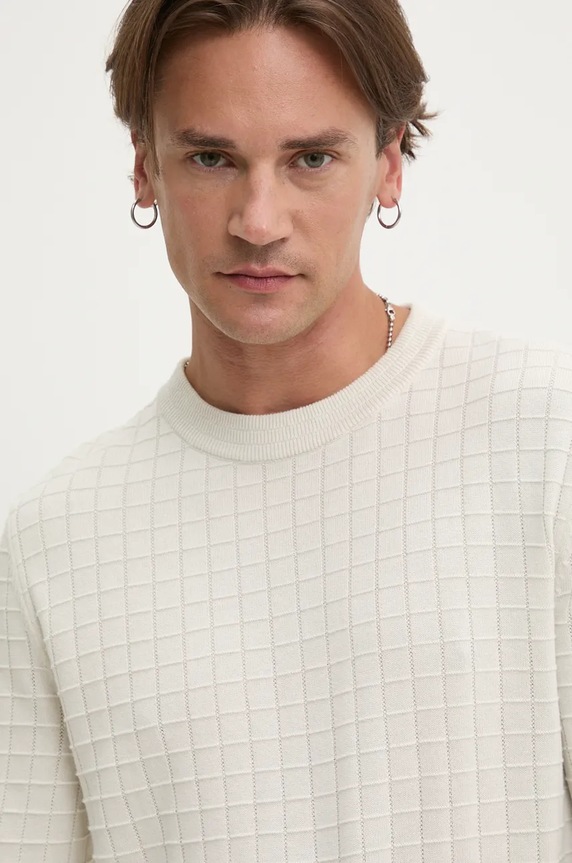 HUGO sweter bawełniany beżowy 50524546