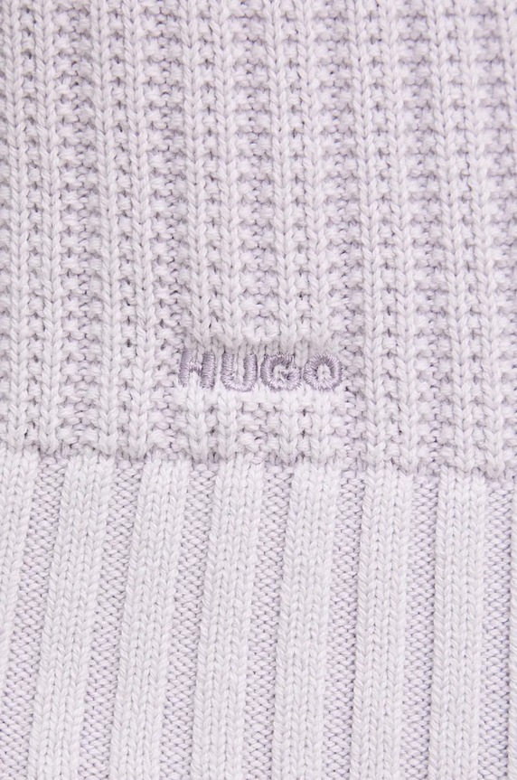 HUGO sweter bawełniany 50527232 fioletowy