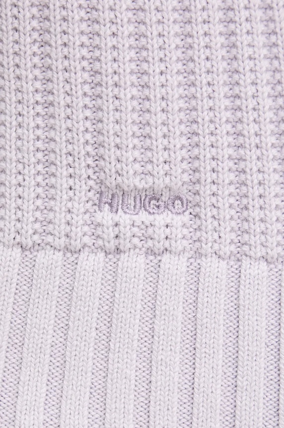 HUGO sweter bawełniany 50527232 fioletowy