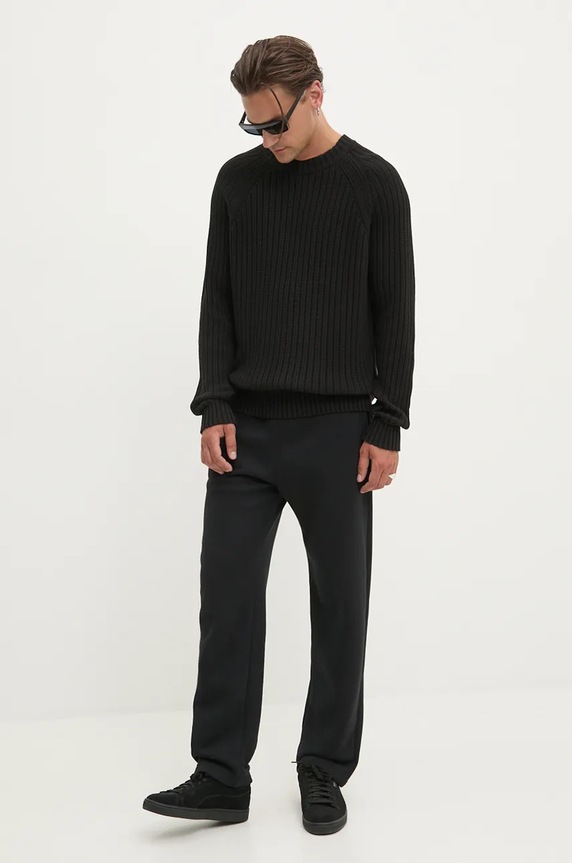 HUGO sweter bawełniany 50527232 czarny AW24