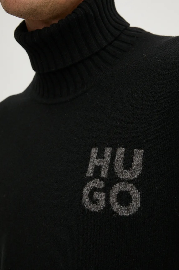 HUGO sweter wełniany 50527327 czarny