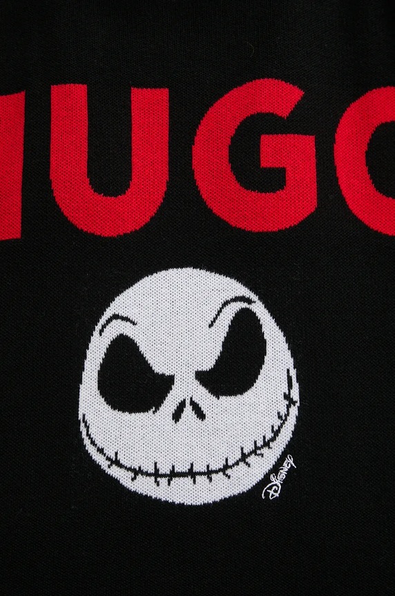 HUGO sweter bawełniany czarny 50528298