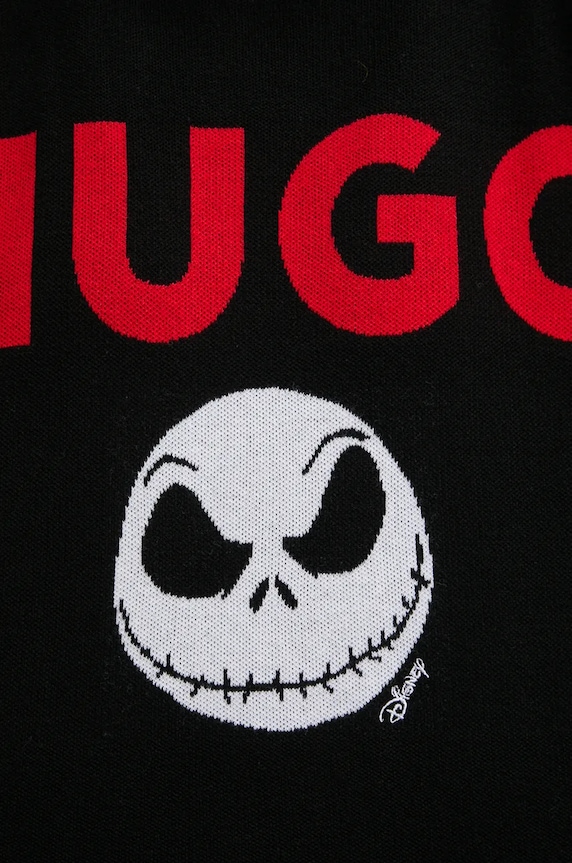 HUGO sweter bawełniany czarny 50528298