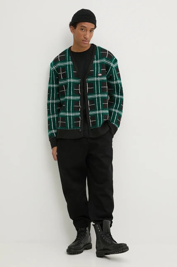 Dickies kardigan STEVENSVILLE DK0A863P zielony AW24