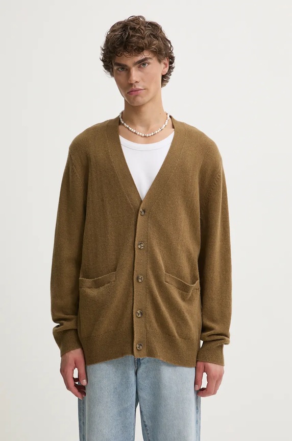 Μάλλινη ζακέτα Levi's μαλλί καφέ A8621