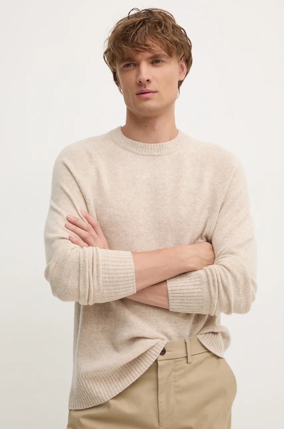 Vlnený sveter Calvin Klein vlna béžová K10K113388