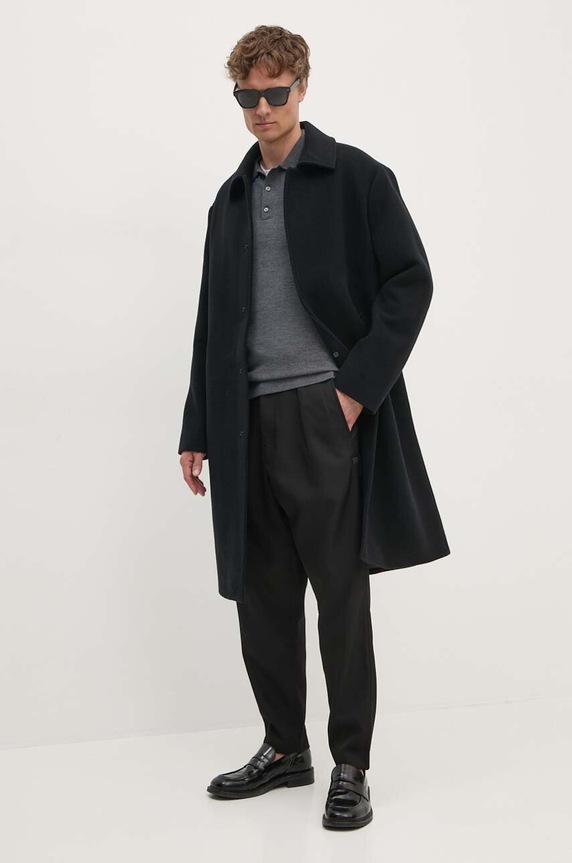 Calvin Klein sweter wełniany K10K113418 szary AW24