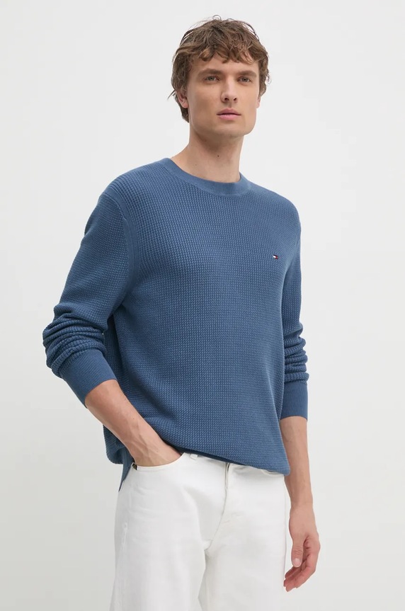 Tommy Hilfiger sweter bawełniany bawełna niebieski MW0MW36525