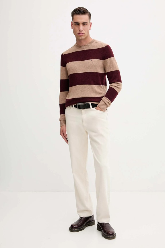 Tommy Hilfiger sweter MW0MW36535 brązowy AW25