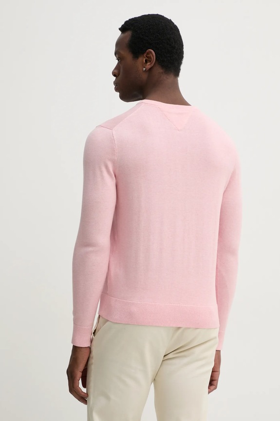 Odzież Tommy Hilfiger sweter męski bawełniany MW0MW14745 różowy