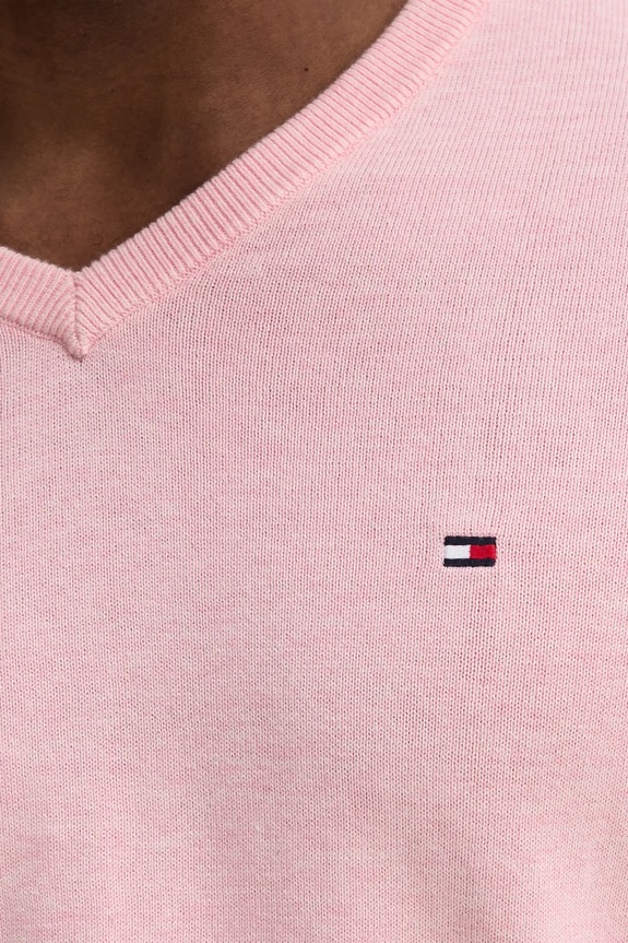 Tommy Hilfiger sweter męski bawełniany MW0MW14745 różowy