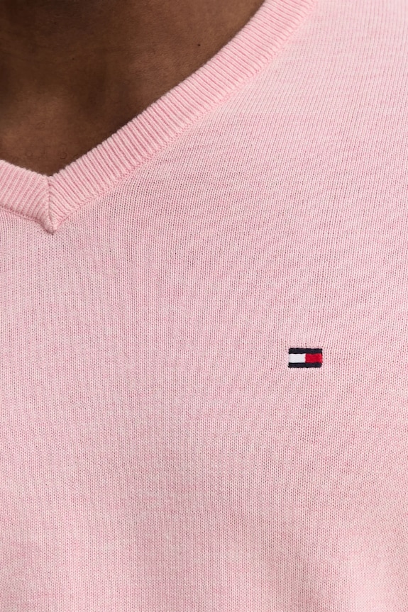 Tommy Hilfiger sweter męski bawełniany MW0MW14745 różowy