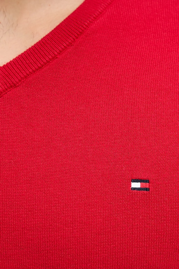 Tommy Hilfiger pulover bărbătesc de bumbac MW0MW14745 rosu