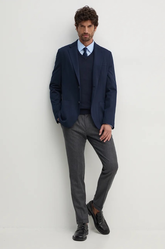 Tommy Hilfiger pulover bărbătesc din bumbac MW0MW14745 bleumarin SS26