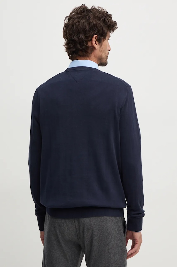 Îmbrăcăminte Tommy Hilfiger pulover bărbătesc din bumbac MW0MW14745 bleumarin