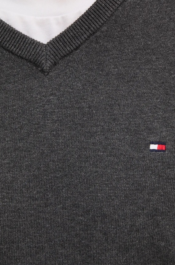 Tommy Hilfiger sveter pánsky bavlnený MW0MW14745 sivá