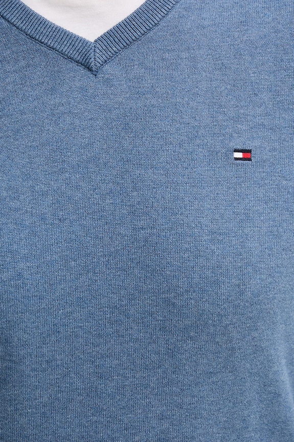 Tommy Hilfiger pulover bărbătesc din bumbac MW0MW14745 albastru