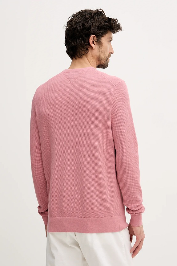 Odzież Tommy Hilfiger sweter męski bawełniany MW0MW36347 różowy
