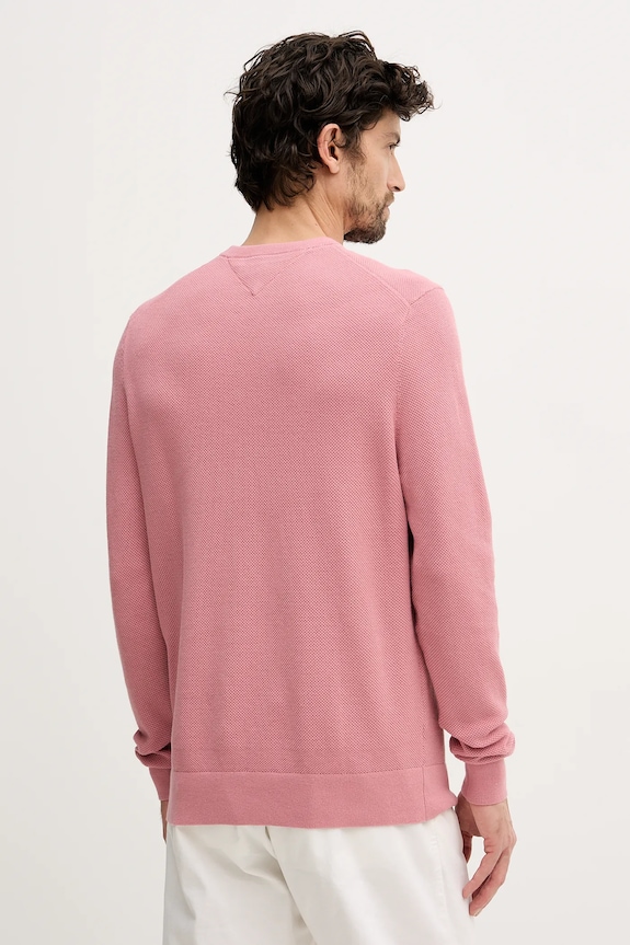 Odzież Tommy Hilfiger sweter męski bawełniany MW0MW36347 różowy