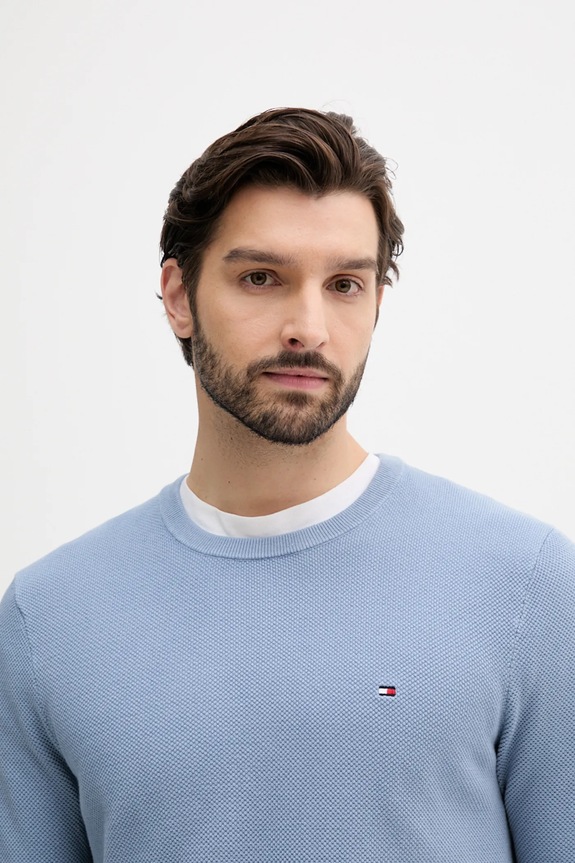 Tommy Hilfiger sweter męski bawełniany niebieski MW0MW36347