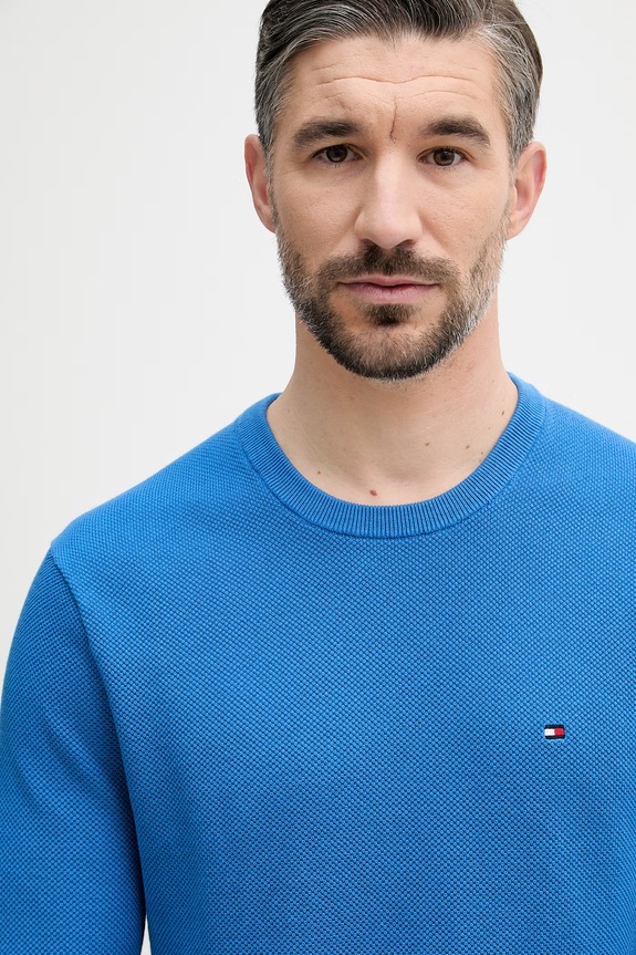 Tommy Hilfiger sweter męski bawełniany niebieski MW0MW36347