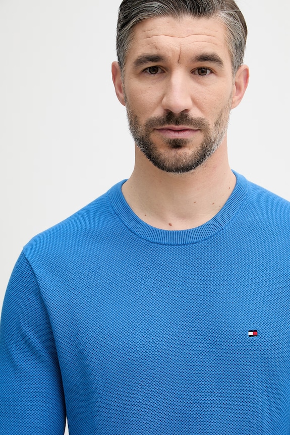 Tommy Hilfiger sweter męski bawełniany niebieski MW0MW36347