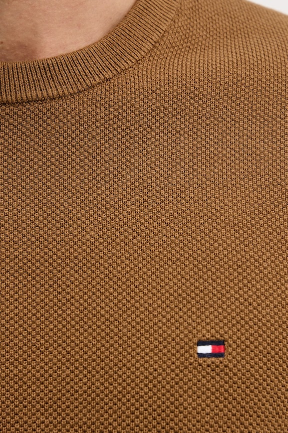 Tommy Hilfiger sweter męski bawełniany MW0MW36347 brązowy