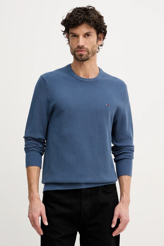 Tommy Hilfiger sweter męski bawełniany niebieski MW0MW36347
