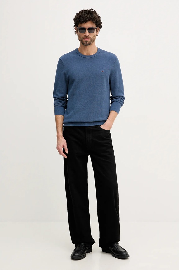 Tommy Hilfiger sweter męski bawełniany MW0MW36347 niebieski SS26