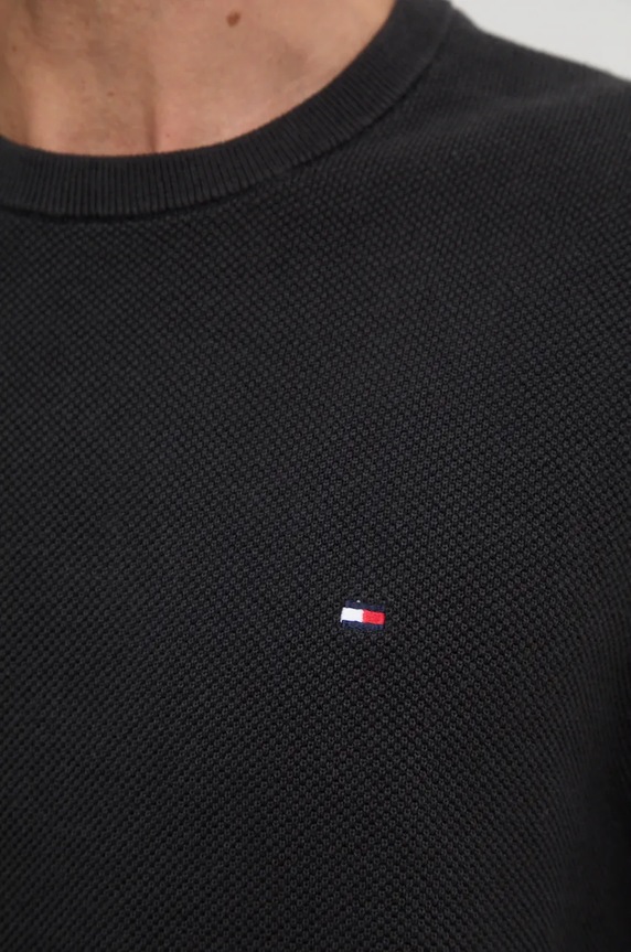 Tommy Hilfiger svetr pánský bavlněný MW0MW36347 černá