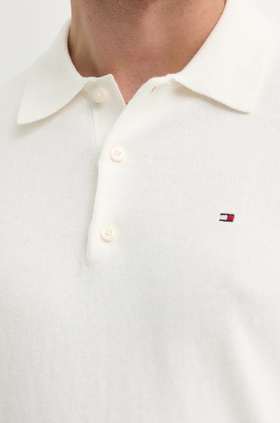 Пуловер с кашмир Tommy Hilfiger MW0MW36519 бежов
