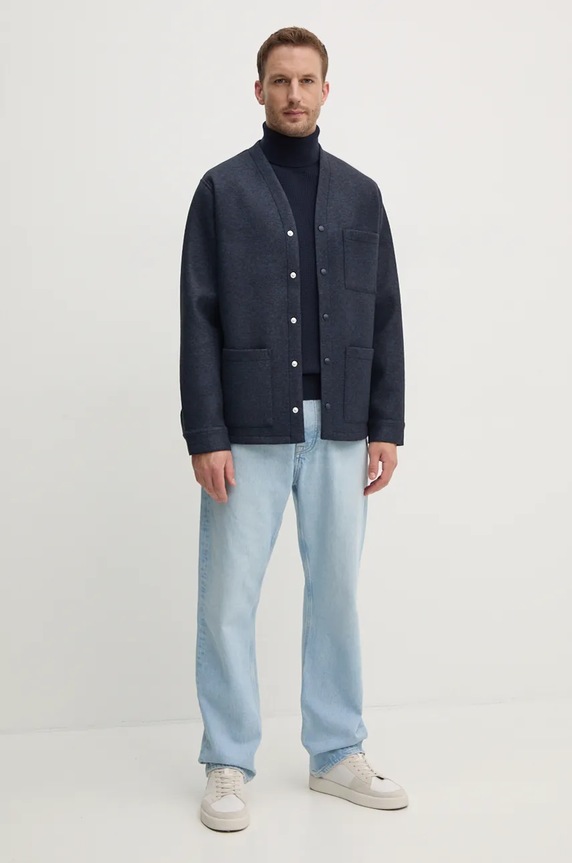 Tommy Hilfiger sweter bawełniany MW0MW36526 granatowy NC24