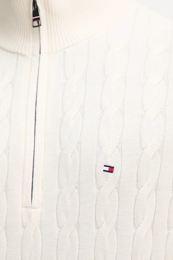Tommy Hilfiger pamut pulóver MW0MW36532 bézs