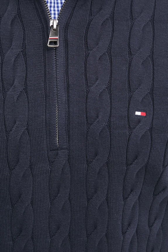 Bavlněný svetr Tommy Hilfiger námořnická modř MW0MW36532