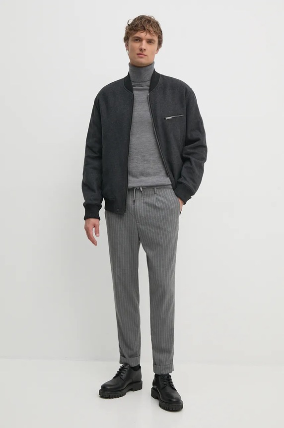 Vlněný svetr Tommy Hilfiger MW0MW36537 šedá AW24