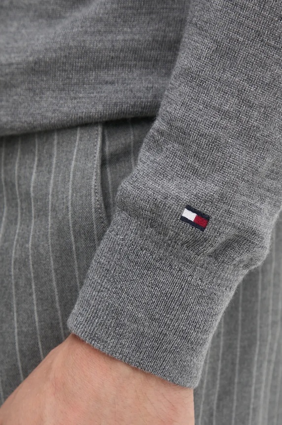 Vlněný svetr Tommy Hilfiger MW0MW36537 šedá