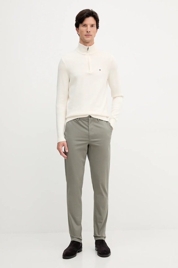 Tommy Hilfiger pulover bărbați din bumbac MW0MW37331 bej SS26