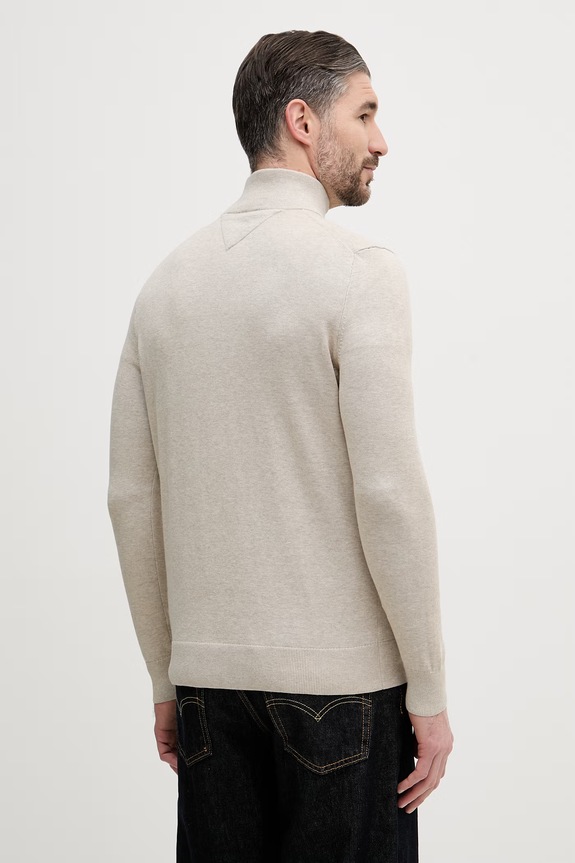 Odzież Tommy Hilfiger sweter męski bawełniany MW0MW37331 beżowy