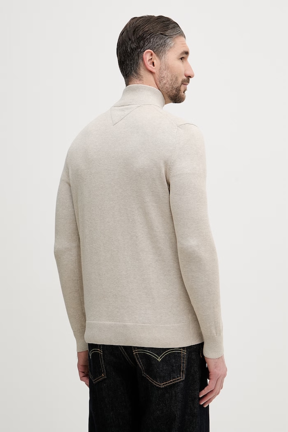 Odzież Tommy Hilfiger sweter męski bawełniany MW0MW37331 beżowy