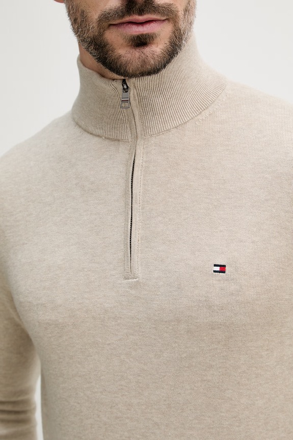 Tommy Hilfiger sweter męski bawełniany MW0MW37331 beżowy