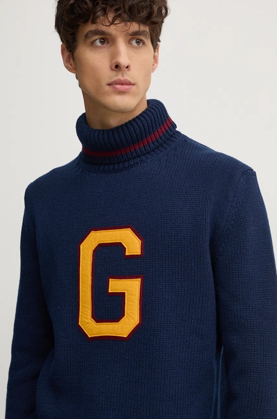 Gant sweter z domieszką wełny 8030218 granatowy NC24