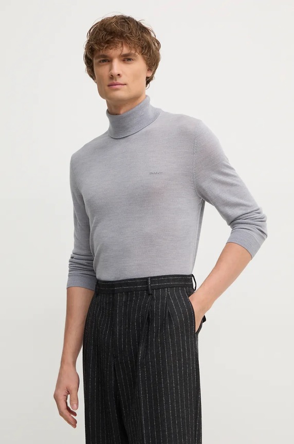 Gant pulover de lana subtiri gri 8050207