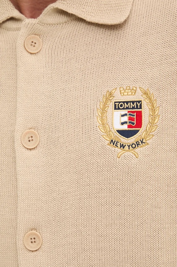 Kardigán s prímesou vlny Tommy Jeans béžová DM0DM19422