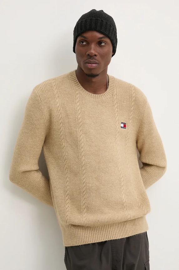 Tommy Jeans sweter pozostałe brązowy DM0DM19440